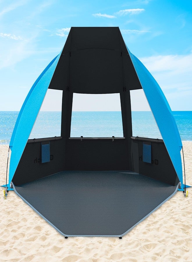 Gorich Portable Beach Tent for 3-7 Person with UPF 50+ UV Protection, Lightweight & Foldable Sun Shelter with 5 Sand Bags, Easy Setup Windproof Beach Umbrella Sun Shade - Image 1