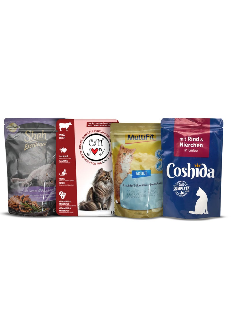 مالتي فيت مجموعة وليمة لحم القطط - كات جوي، شاه، كوشيدا ومالتي فيت