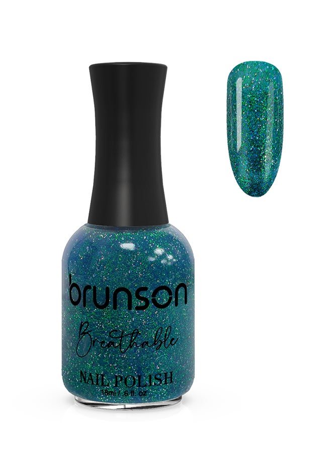 brunson طلاء أظافر قابل للتنفس طلاء أظافر حلال صديق للوضوء سريع الجفاف نباتي طويل الأمد وسهل التقشير 18 مل BH306