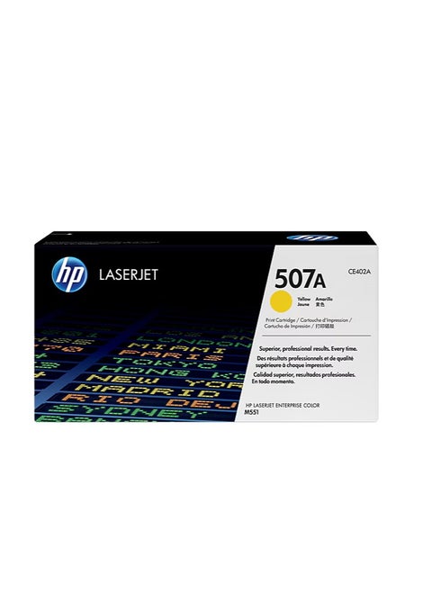 HP 507A Original Toner Cartridge CE402A Yellow Works with HP LaserJet Enterprise 500 color M551, HP LaserJet Enterprise 500 color MFP M575, HP LaserJet Pro 500 color MFP M570 Series