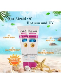 KOJIC ACID Collagen Whitening Sunscreen Cream 50ml Skin Care SPF 50 PA++ Waterproof Brightening  - Image 3