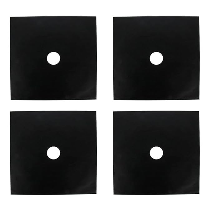 CLICKSWIFT 2 Pack, Gas Stove Protector, Stove Burner Liners Cover, Kitchen Reusable Gas Hob Liner Clean Mat Pad, Non-Stick, Heat-Resistant, Cuttable Liner Cover (Black) - Image 5