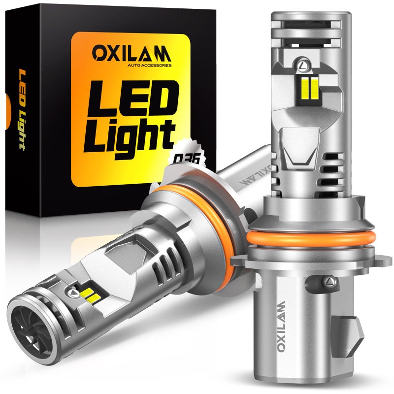 OXILAM 9007 LED Bulbs, 1000% Brighter Ultra-Bright, 3 Min Quick Install Wireless, 20 Years Lifespan, No Flicker, 99% Compatibility, Pack of 2 - Image 1