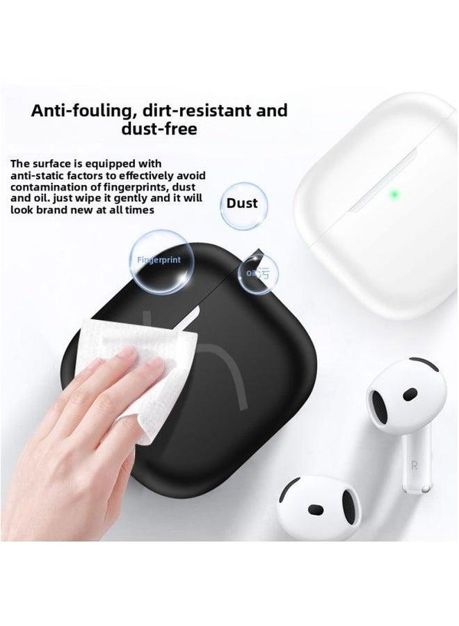 Suitable For 2024 AirPods 4Th Generation Protective Cover Apple Silicone Headphone Bluetooth Headset Soft Shell-Color:Gray 【with ons】 Single Pearlescent Bag Packaging-Model:2024 Airpods 4th - Image 5