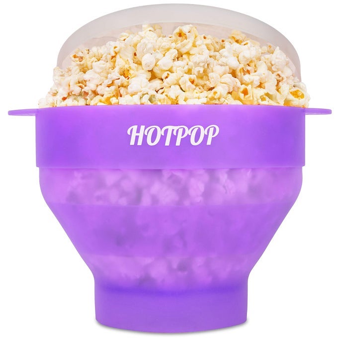 THE ORIGINAL MICROWAVE POPCORN POPPER SILICONE POPCORN MAKER COLLAPSIBLE BOWL BPAFREE AND DISHWASHER SAFE 20 COLORS AVAILABLE TRANSPARENT PURPLE