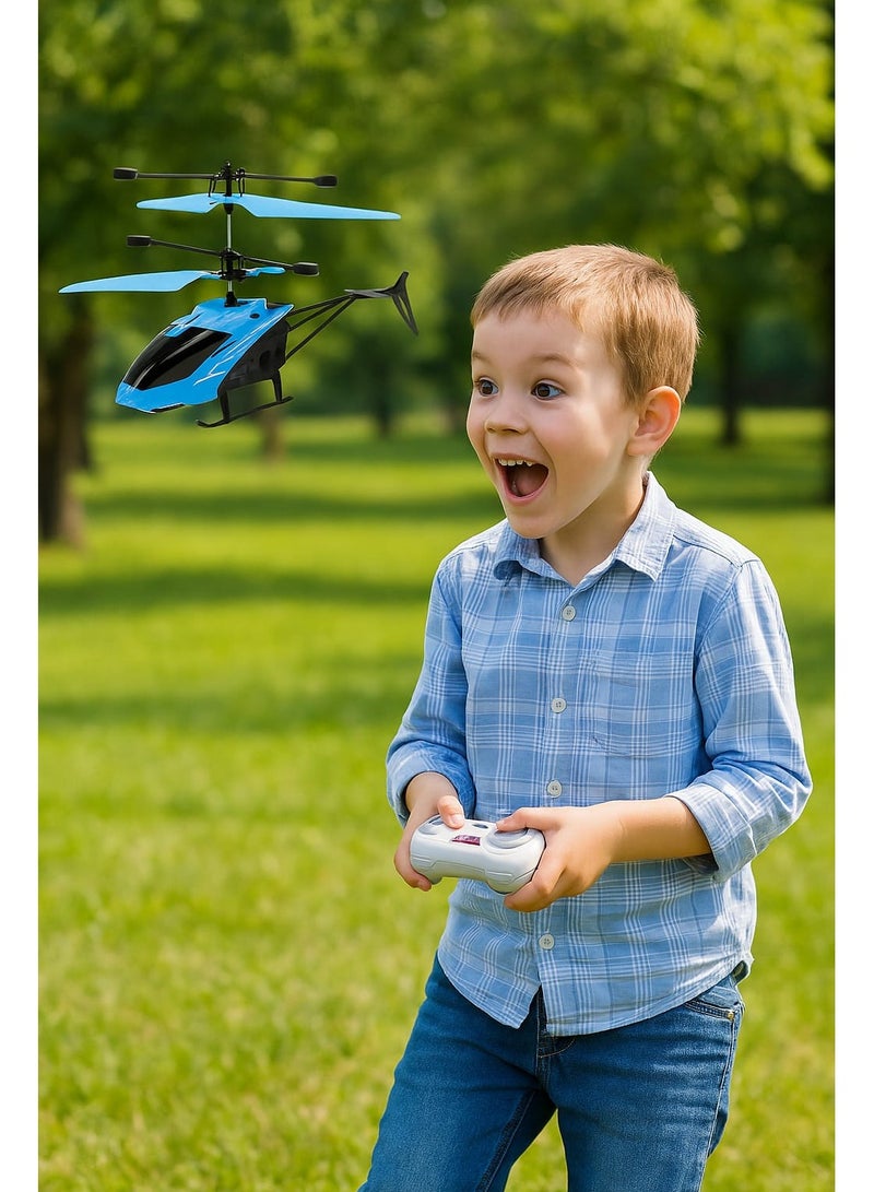 Hand Induction RC Helicopter With Cable And Remote-assorted ,Remote Control Helicopter Flying Toys, 2.5 Channel High Low Flight Suspension Induction Helicopter, Mini RC Helicopter for Kids Party Favours, Boy&Girls ((Blue))  - Image 3
