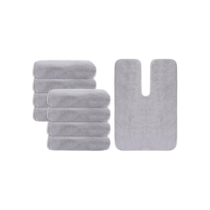 8 Pcs U-Shaped Microfiber Facial Towels for Estheticians U-Shaped Coral Fleece Face Cloth Soft Esthetician Split Towel for SPA Centers Massage Skin Care Beauty Salons