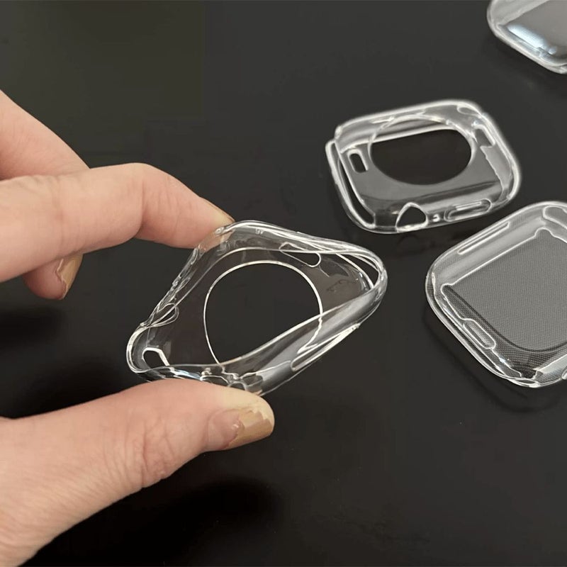 2 Pack TPU Hollow Round Hole Watch Case Transparent Anti Fall Fashion Casual Screen Protector For Apple Watch Series 9 8 7 41mm 40 42 44 45 46 49mm Series Ultra SE 11 10 6 5 4 Smartwatch Case Accessory - Image 1