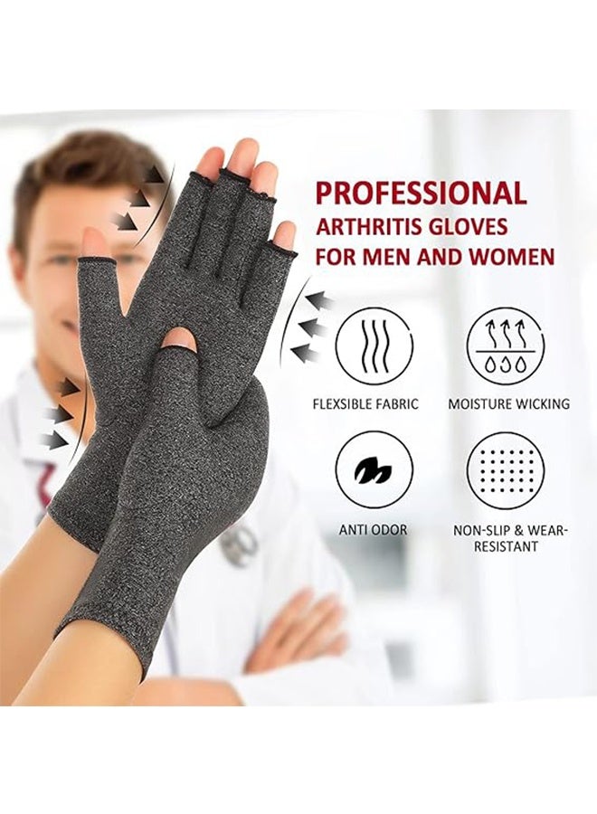 YJ High-Quality Bamboo Gloves, Compressed Bamboo Arthritis Gloves, Women and Men’s Gloves, Fingerless Design, Breathable Fabric - Image 2