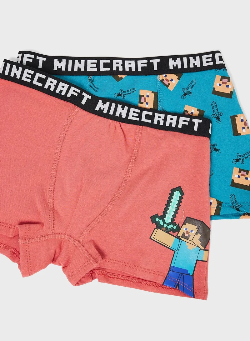 MINECRAFT Minecraft Boys Pack Of 2 Boxer