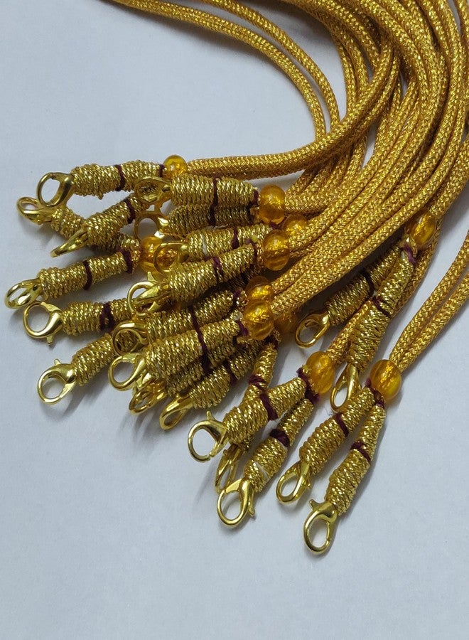 Excellentcrafts Women Gold Color 13 inch Zari Thread Braided Zari Silk Dori Necklace Dori with Hook and Maroon Silk Thread Tassel - Image 2