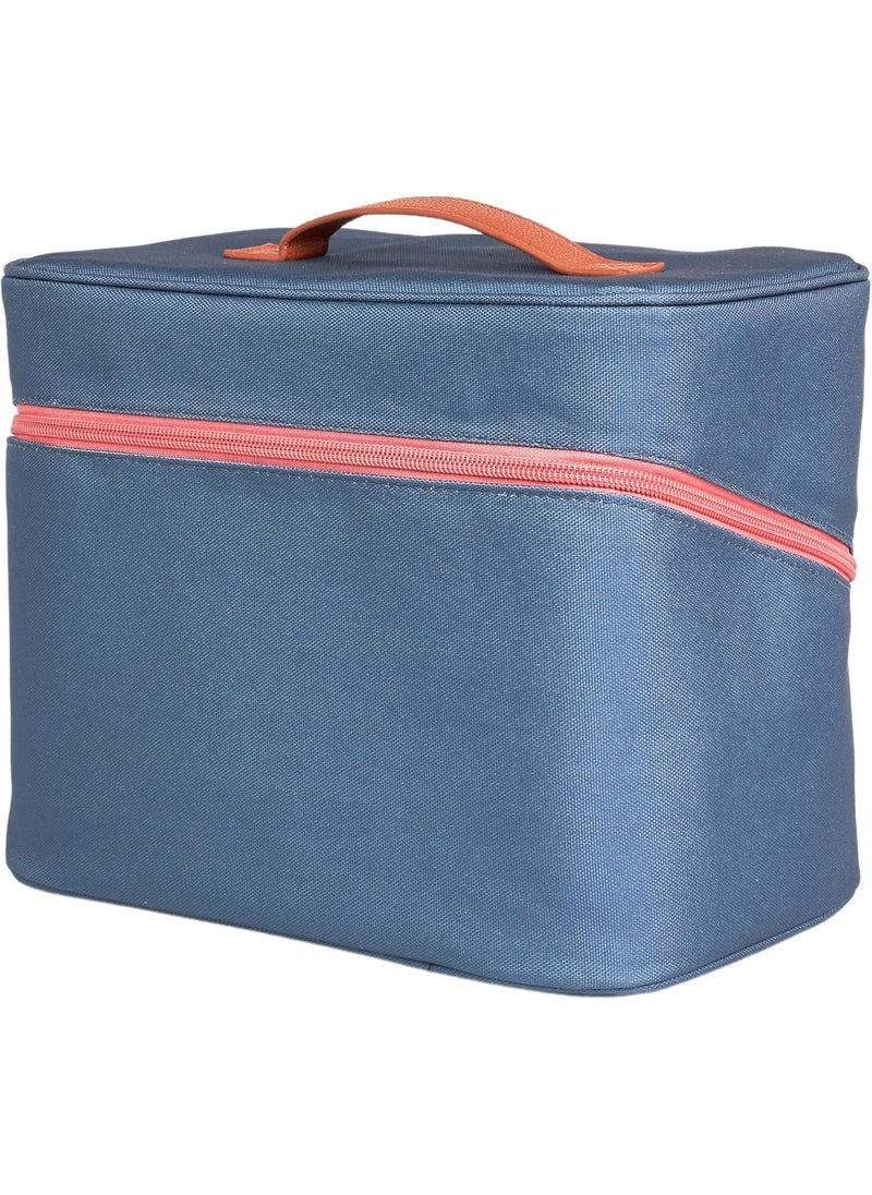Erin Condren Erin Condren Medium Organizer Case, Stylish Sapphire Multi-Purpose Travel Case, Removable Dividers and Sturdy Vegan Leather Handle, Carry Toiletries, Makeup, Jewelry and More 