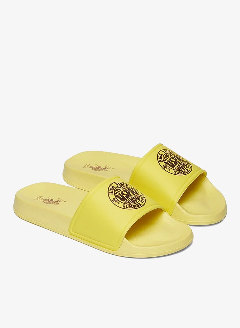 U.S. Polo Assn. Yellow Women's Yellow Slides, Perfect for Casual Outfit for Women | Best Price UAE