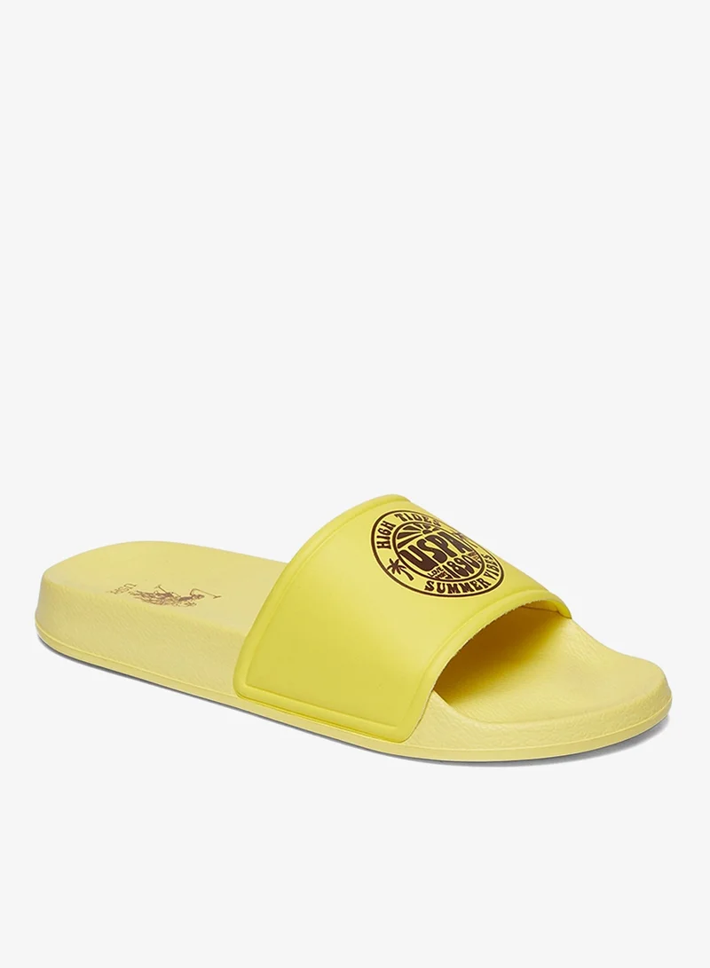 U.S. Polo Assn. Yellow Women's Yellow Slides, Perfect for Casual Outfit for Women | Best Price UAE