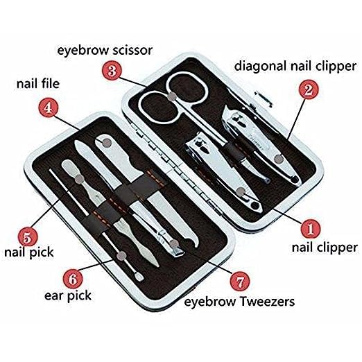 RIVUGJA 7 in 1 Manicure set Professional Stainless Steel Nail Clipper Kit Finger Plier Nails art Pedicure Toe Nail Tools SetSpecially Design for Kids - Image 4