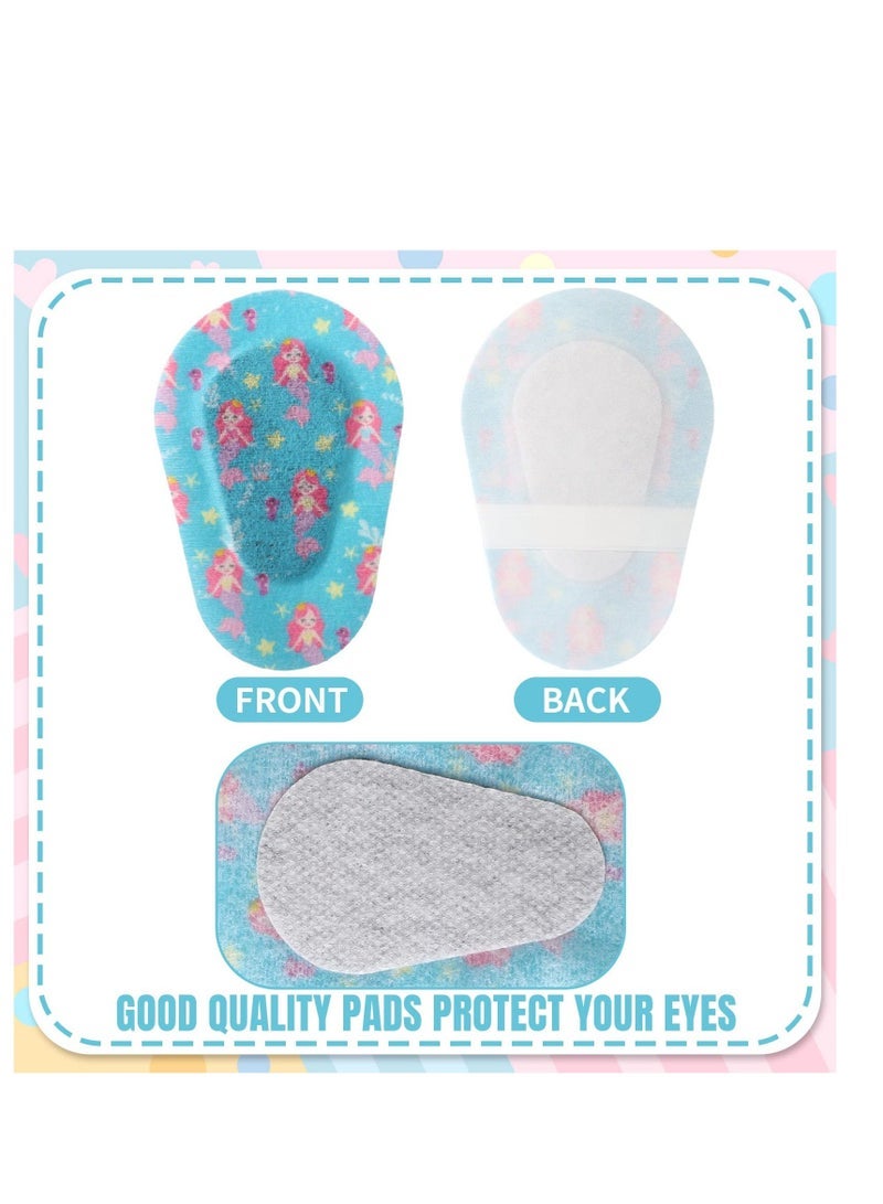 Adhesive Eye Patches, 60 Pcs Kids Girls Patches Toddler, Bulk, Patch Fabric Breathable, Fun Cute Designs Cotton Bandages, for Light Blocking 6 Styles - Image 2