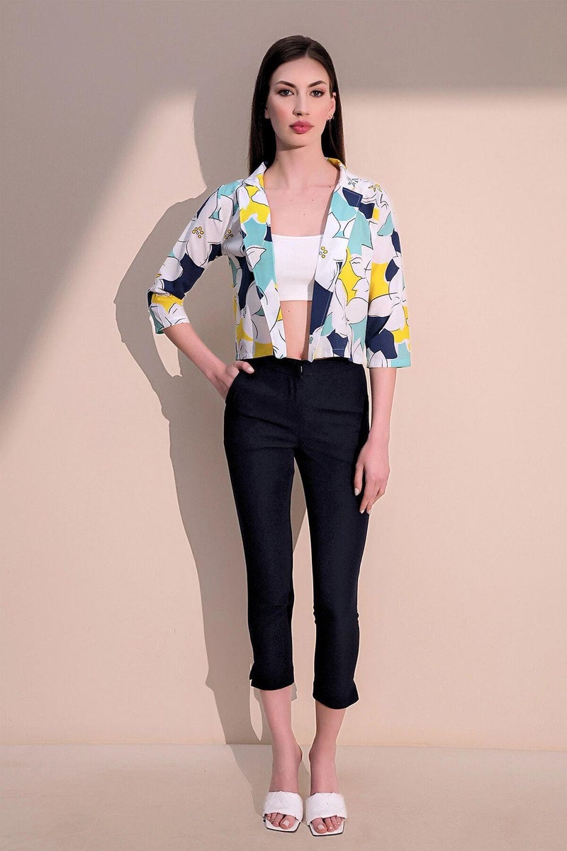 Weshaya Jacket Women Yellow-Dark blue - Image 1