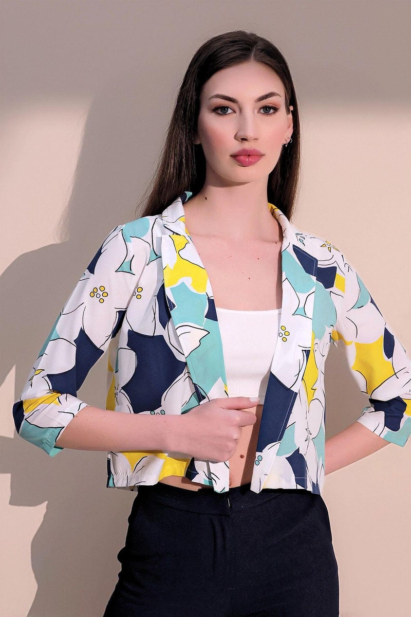 Weshaya Jacket Women Yellow-Dark blue - Image 5