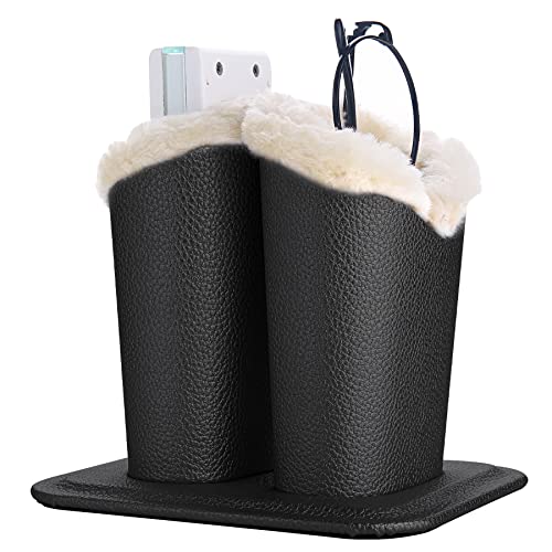 Siveit Eyeglass Holders, PU Leather Eyeglass Holder Stands with Soft Plush Lining - 2 Packs (Black, 1 Pack, 2 Slots) - Image 1