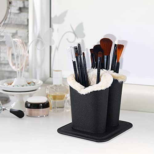 Siveit Eyeglass Holders, PU Leather Eyeglass Holder Stands with Soft Plush Lining - 2 Packs (Black, 1 Pack, 2 Slots) - Image 4