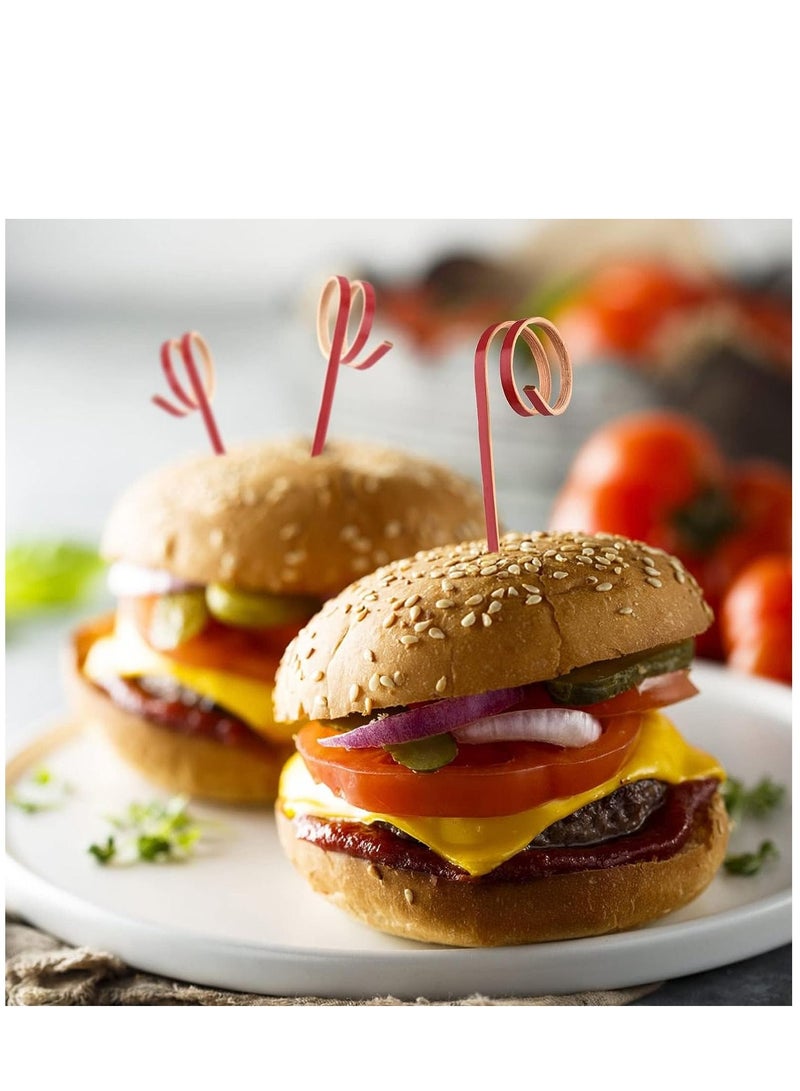 KASTWAVE 100 PCS Cocktail Stick Bamboo Fruit Sticks Wooden Toothpicks (12cm) for Party Tapas Nibbles Canapes Appetiser Fruit Skewer BBQ Sandwich Bento Accessory Pick Food - Image 2