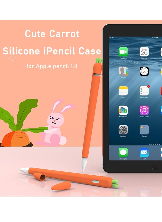 Carrot Shaped Condenser Pen Case for iPencil 2nd Generation, Carrot Shaped Stylus Cover, Silicone Screen Touch Pen Grip Holder (Orange) - Image 2