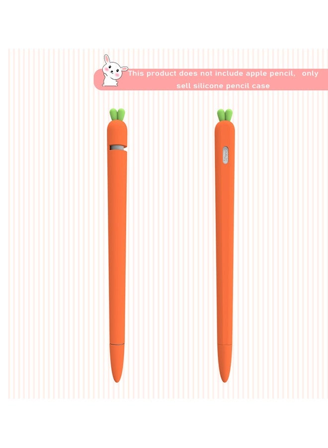 Carrot Shaped Condenser Pen Case for iPencil 2nd Generation, Carrot Shaped Stylus Cover, Silicone Screen Touch Pen Grip Holder (Orange) - Image 3