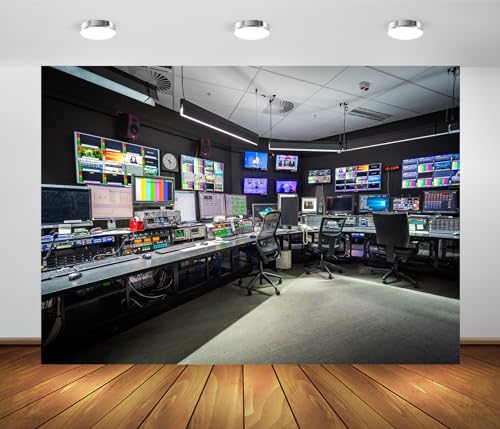 BELECO Fabric News Studio Backdrop Virtual Media Newsroom TV Show Background Broadcast Video YouTube Photoshoot Studio Booth Prop - Image 1