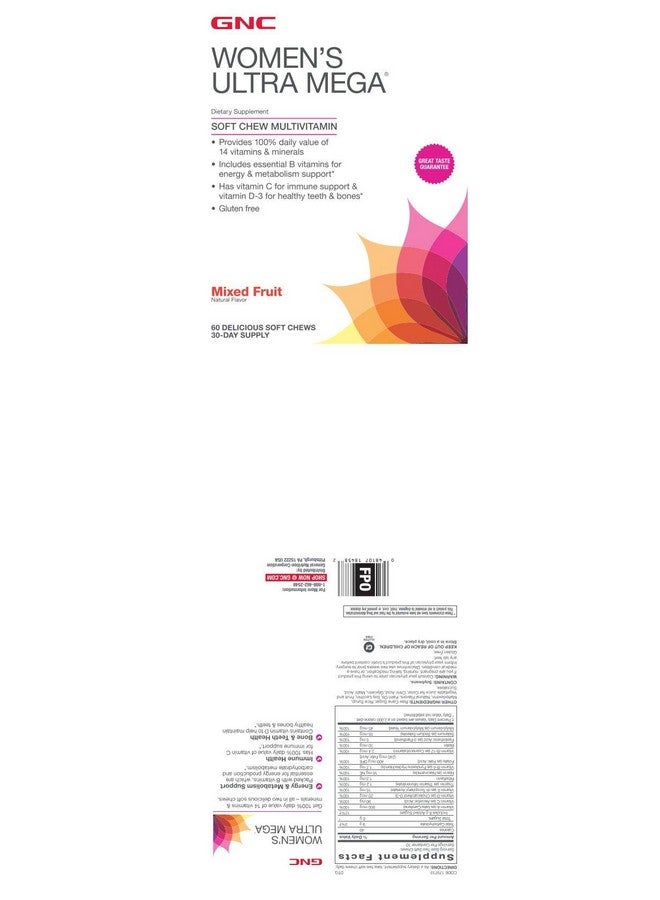 GNC Womens Multivitamin Soft Chew Mixed Fruit - Image 4