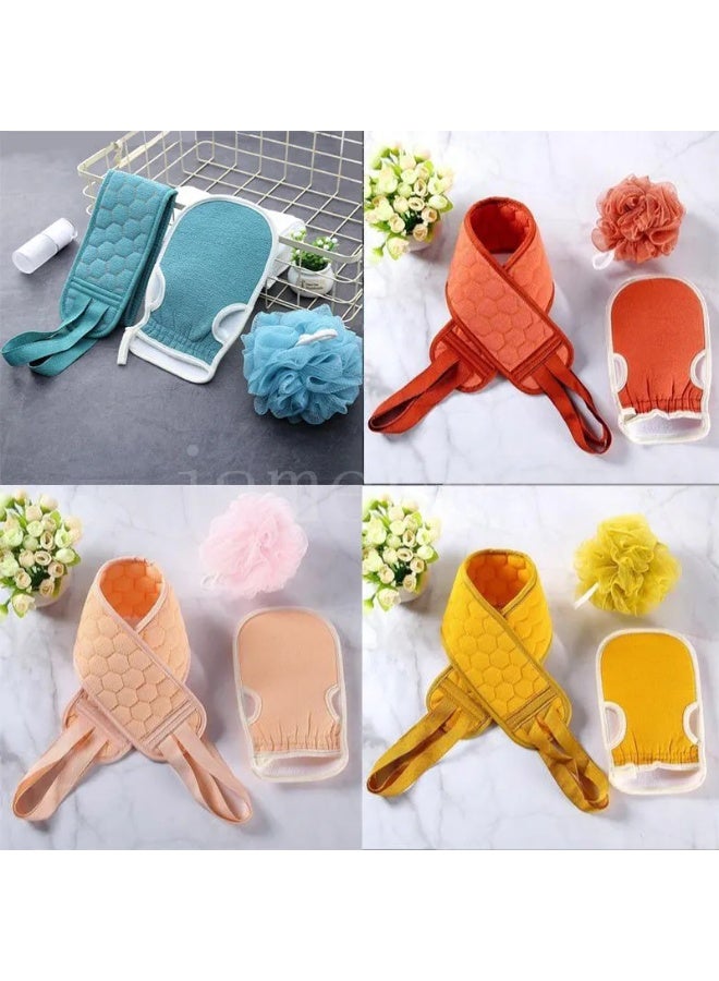 3pcs Body Scrub Tools Bath Sponge Bath Loofah Back Cleaner Exfoliating Gloves - Image 1