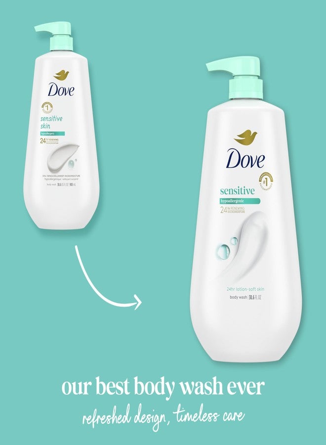 Dove Body Wash 3 Count Sensitive Skin For 24hr Lotion-Soft Skin Moisturizing Skin Cleanser Gentle Hypoallergenic Formula with No Sulfates No Parabens - Image 3