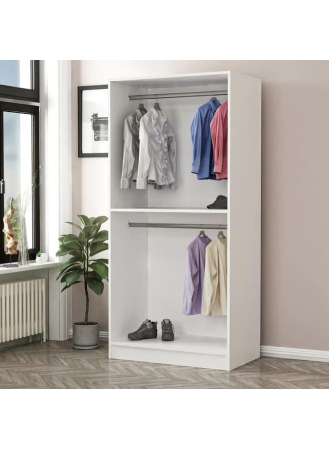 Retro Wardrobe 90x190x50cm - White - Image 2