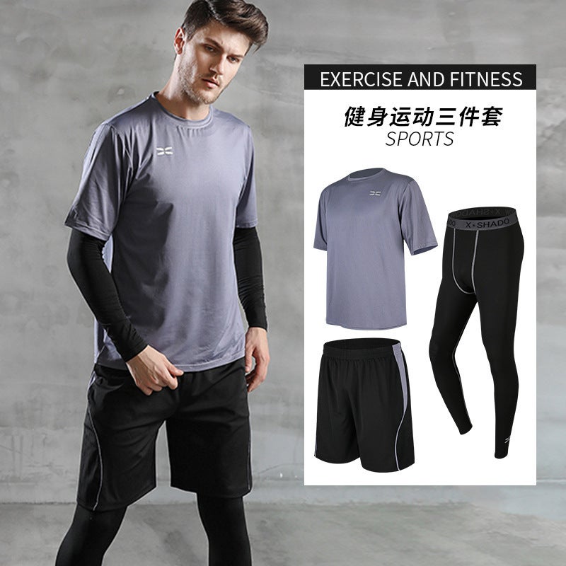 Men's 3-Piece Slim Fit Tracksuit Set for Running Training - Image 5