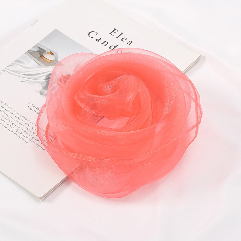 Kids Performance Dance Scarf - Orff Props Candy Color 7# Red  - Image 3