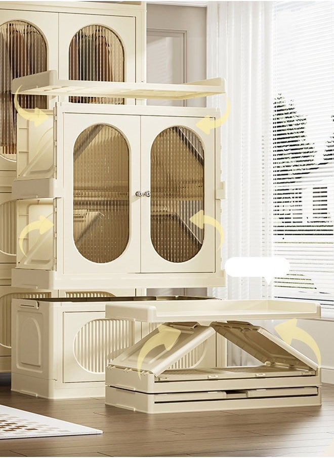 keke - 2 Layers Stylish Multi-Functional Storage 1 Cabinet & 1  Wardrobe - Image 1