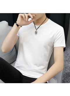 Vintage American Style Street Hip Hop High Street T Shirt For Men Summer Ins Trendy Brand Loose Fit Half Sleeve Tee Thin White short T