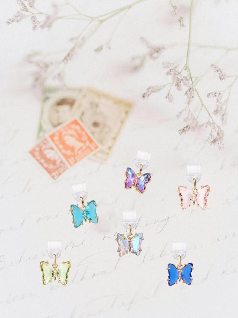 spansee Butterfly Dust Plug Charm Compatible with Kindle Paperwhite 2021 Released,Type C/USB C Dust Plug,Set of 6 - Image 4