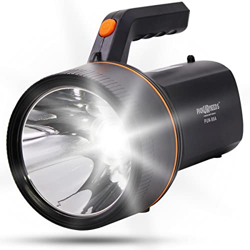 Pick Ur Needs Emergency Long Range Torch Rechargeable 120 W Bright Waterproof Led Laser Power Search Light (Black, 3000 Lumen) - Image 1
