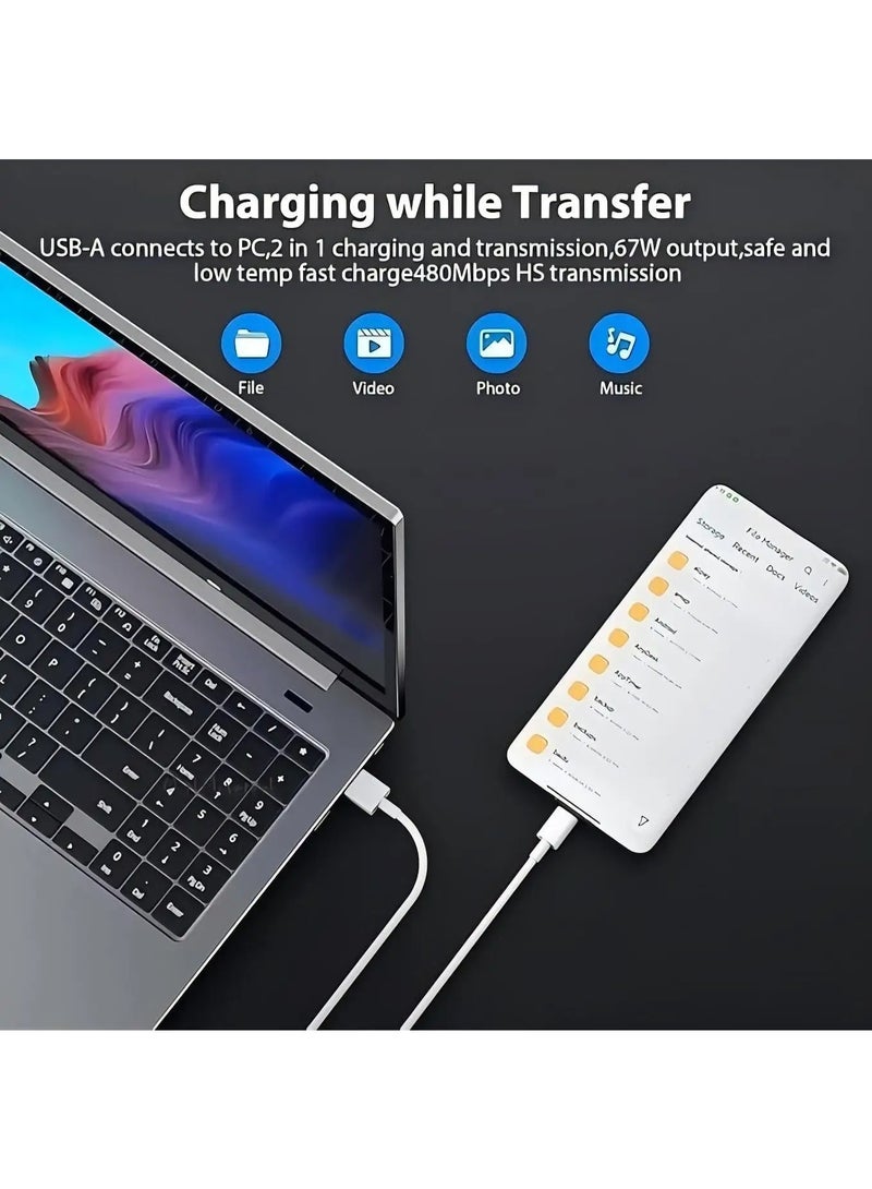 ستار شاحن سريع 67 واط مع كابل USB C 6A 1M لشحن شاحن Mi Turbo، شاحن سريع مع كابل USB C لهواتف Xiaomi وRedmi - Image 5