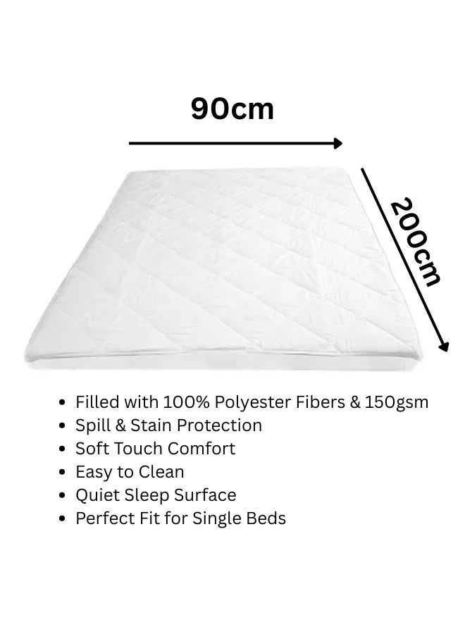 Pearl Coast Hotel Quality Mattress Protector 90 x 200 cm – 150 GSM, 180 Thread Count, Soft & Breathable, Hypoallergenic & Easy Care Pad Cover - Image 4