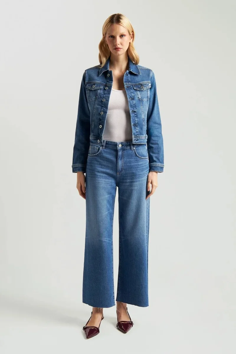 Ag Jeans Elevated Wide-Leg Cropped Denim Jeans