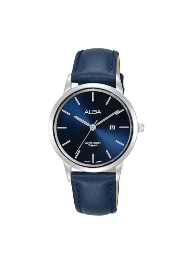 Alba ALBA Ladies' Hand Watch FASHION Blue Leather Strap, Blue Dial AH7BV5X1 