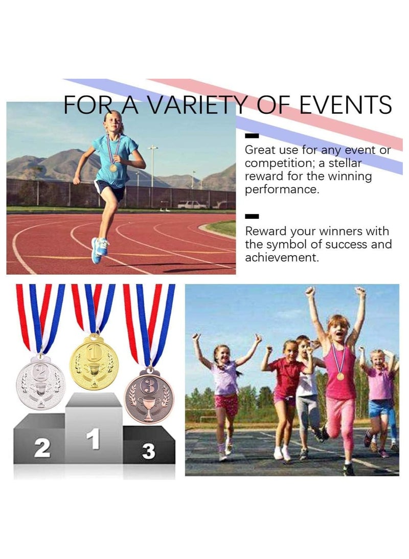 Award Metal Kids Winner Medals for Kids, Gold Silver and Bronze Medals with Trophy Pattern 1st 2nd 3rd Prizes for Sports Award, Competitions, Party Favors and Decorations(12 Pcs) - Image 2