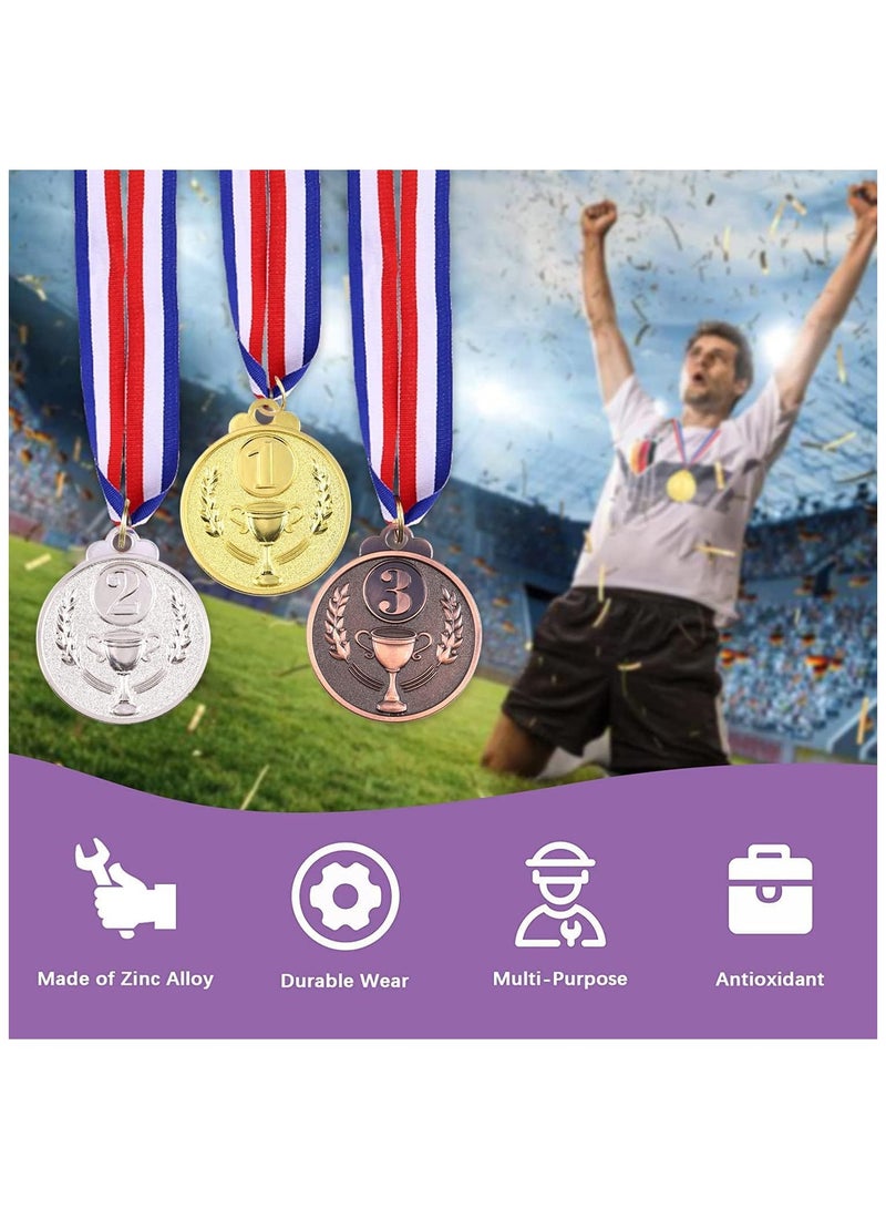Award Metal Kids Winner Medals for Kids, Gold Silver and Bronze Medals with Trophy Pattern 1st 2nd 3rd Prizes for Sports Award, Competitions, Party Favors and Decorations(12 Pcs) - Image 3