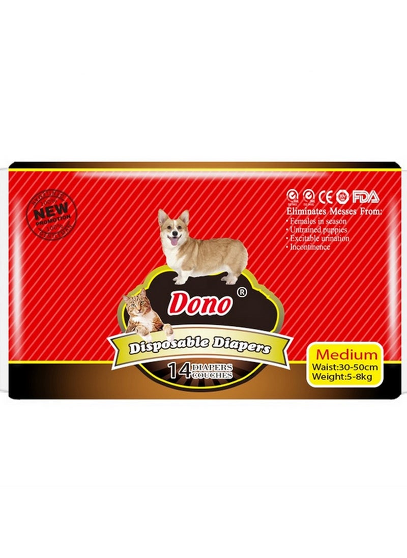Dono - Disposable Diapers Super Absorbent Medium 14 Pcs - Image 1