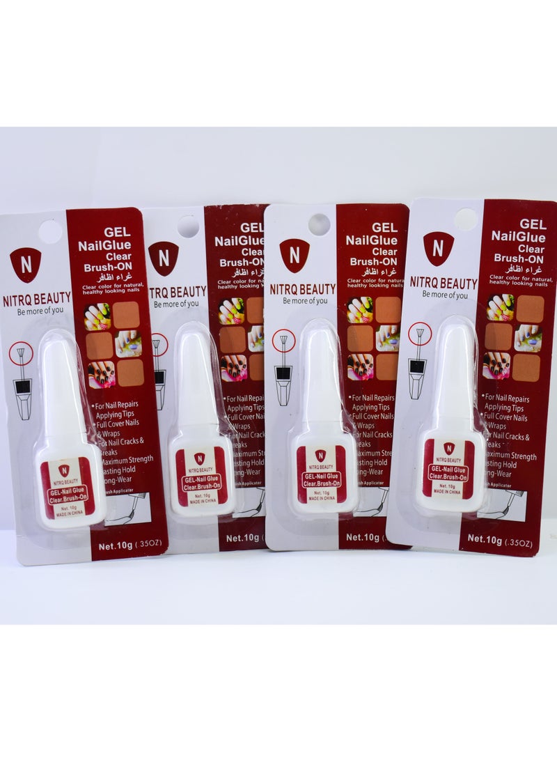 Nitrq Beauty Gel Nail Glue Clear 4 Pieces