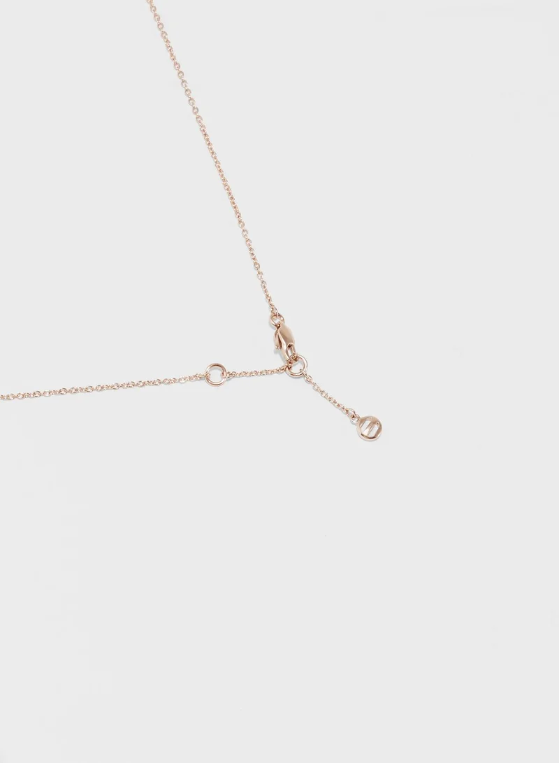 EMPORIO ARMANI Embellished Logo Pendant Necklace