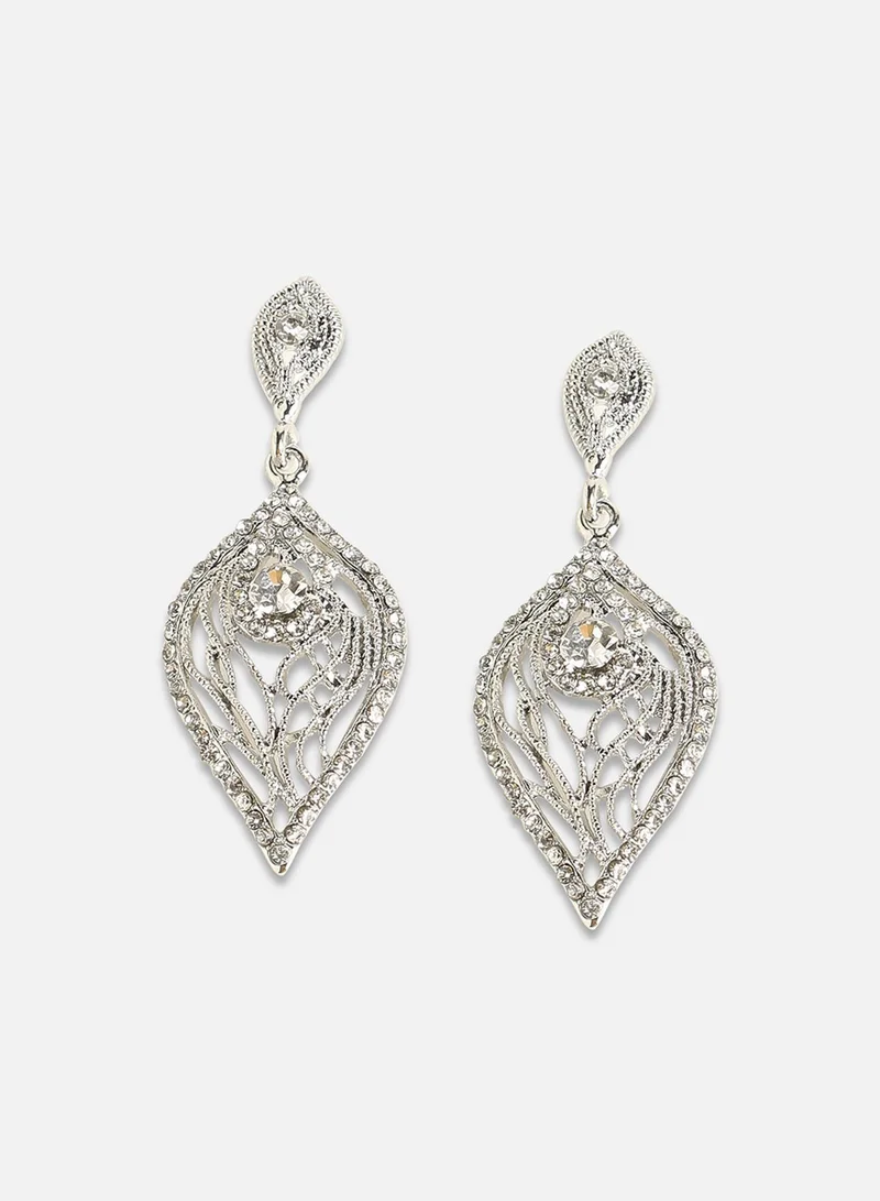 SOHI Intricate Leaf Artificial Drop Earring Jewellery