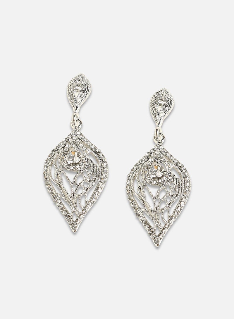 SOHI Intricate Leaf Artificial Drop Earring Jewellery - Image 2