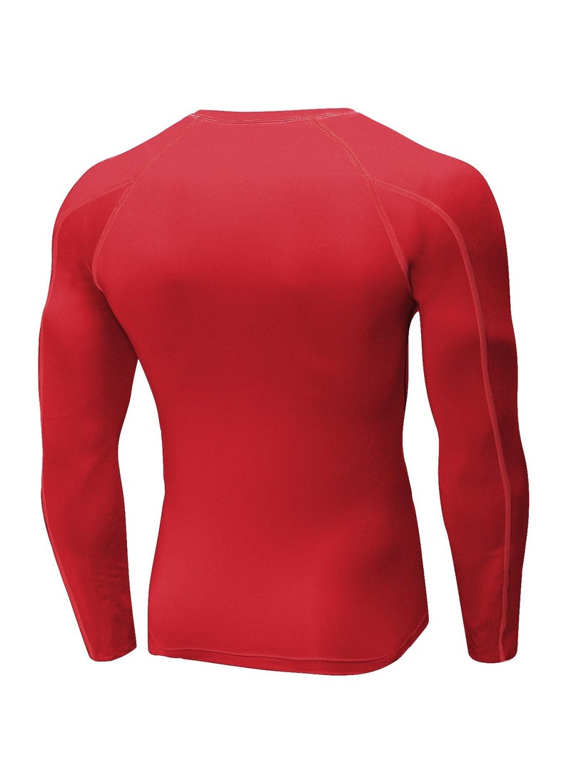 Loquat Men Quick Dry Breathable Long Sleeve Shirt Red  - Image 2